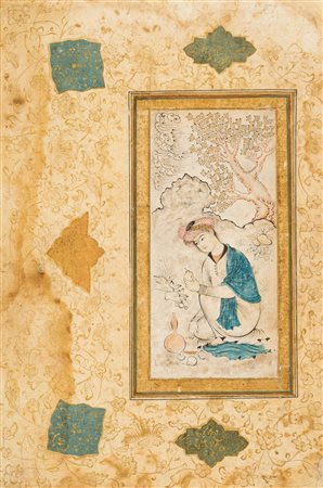 Arte Islamica  A Safavid drawing of a seated manIran, possibly Isfahan, early 17th century .