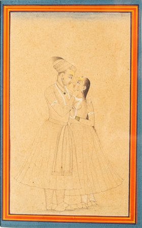 Arte Indiana  Drawing on paper depicting a coupleIndia, late 19th century .