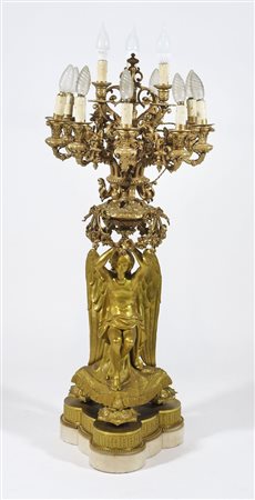 Grande candelabro bronzo dorato