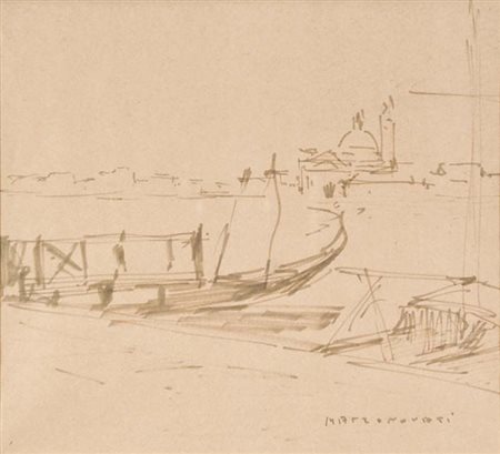 NOVATI MARCO Venezia 1895 - 1975 Venezia disegno a china su carta 21x23 cm...