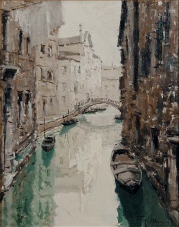 MARINO GIUSEPPE Scilla 1916 Venezia olio su tela 50x40 cm firma in basso a...