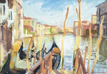 NOVATI MARCO Venezia 1895 - 1975 Canal Grande da San Giorgio 1953 olio su...