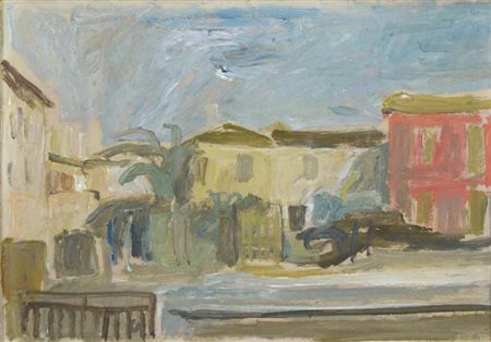 DALLA ZORZA CARLO Venezia 1896 - 1977 Mestre 1946 olio su cartone 16x23 cm...