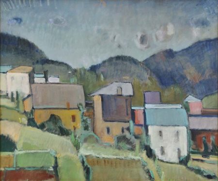 COLETTI NANDO Treviso 1907 -1979 Paesaggio cadorino (anni '50) olio su tela...