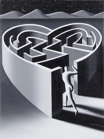 KOSTABI MARK Whittler 1960 Open heart 1999 acrilici su tela 60x45 cm firma e...