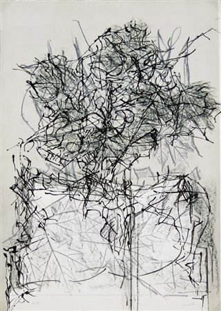 RIOPELLE JEAN PAUL senza titolo litografia es. 14/75 74x53 cm firma in basso...