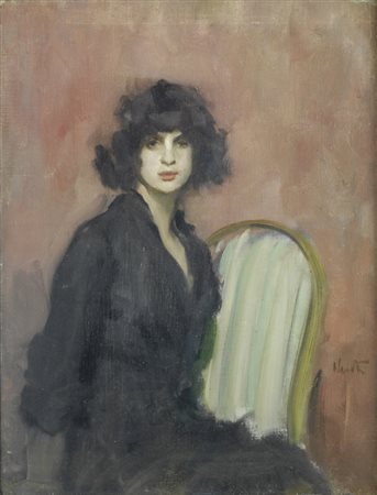 Antonio Ambrogio Alciati (Vercelli, 1878 - Milano, 1929) Ritratto di signora...