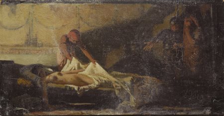 Raffaello Sorbi (Firenze, 1844 - 1931) Morte di Cleopatra, 1866 Olio su...