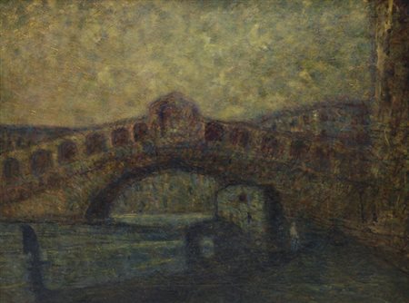 Raul Viviani (Firenze, 1883 - Rapallo, 1965) Ponte di Rialto Olio su tela,...