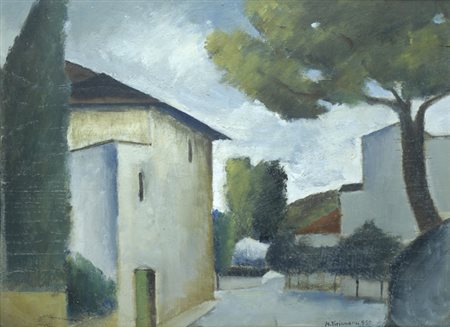 Nino Tirinnanzi (Greve in Chianti, 1923 - 2002) Case, 1950 Olio su...