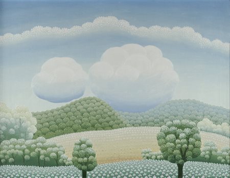 Ivan Rabuzin (1919) Paesaggio, 1973 Olio su tela Firma e data in basso a destra.