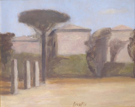 Franco Beraldo (Venezia, 1944) Paesaggio Olio su tela, cm. 50x40 Firma in...