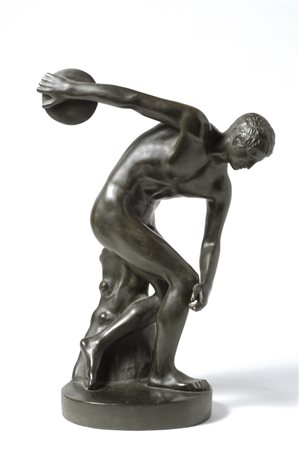 Renato Bertelli (Firenze, 1900 - 1974) Discobolo Terracotta bronzata, h cm.42...