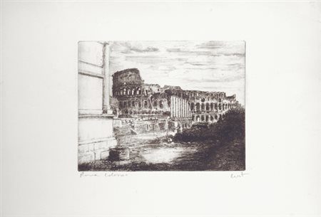 CERT Roma, il Colosseo Acquaforte, mm. 345x500 (foglio); mm. 195x250 (lastra)...