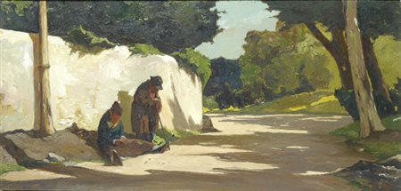 Aldo Affortunati (Castenuovo Garfagnana, 1906 - 1991) Mendicanti, 1948 Olio...