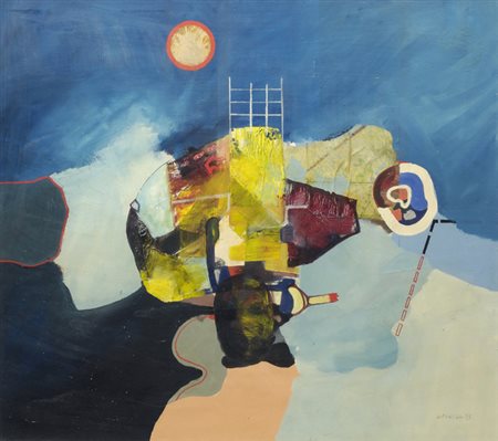 B. Ambroggio Il cielo è ancora sopra di noi, 1973 Olio su tela, cm. 70x81...