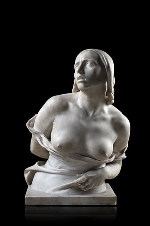 Achille Alberti "Madre" scultura in marmo bianco (h. cm 78,5) Firmata e datata A