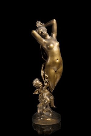 Da Joseph Michel-Ange Pollet (1814-1870) "L'aurora" scultura in bronzo (h. cm 8