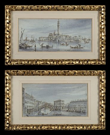 Giuseppe Latini Venezia, veduta del Canal Grande e Veduta del Ponte di Rialto
Co