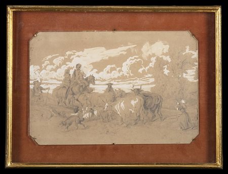 Artista dell'inizio del secolo XIX

Pastori e armenti
Matita nera e biacca su c