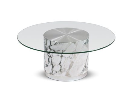 TAVOLINO Tavolino con base in marmo e all’interno vano portabottiglie, piano...