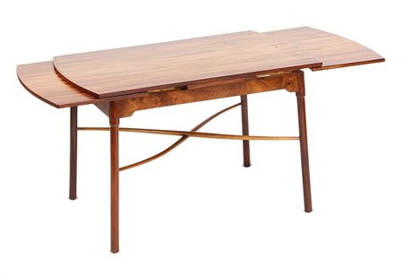 WANSCHER OLE Tavolino da salotto con ripiani estensibili in legno di mogano....