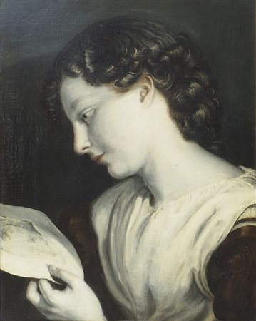 Maestro del XIX secolo "Giovane donna" cm. 48x37 - olio su tela