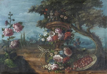 Maestro del XVIII secolo "Allegoria dei fiori" cm. 68x97 - olio su tela...