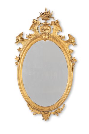 
Oval mirror in gilded wood