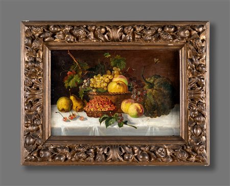 Pittore del  XIX secolo
 

Still life with pomegranates and grapes