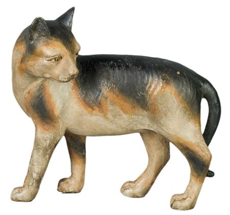 
Polycrome terracotta cat