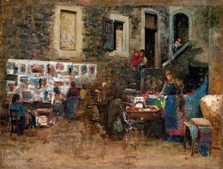 Pittore del XIX/XX secolo


Genre scene in a village