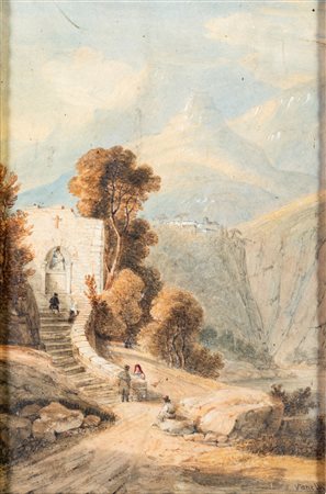 Achille Vianelli
(Porto Maurizio 1803-Benevento 1894)

Landscape with figures