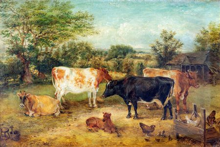 EDWIN FREDERICK HOLT
(Hampstead 1830-Dunstable 1912)

Cows and poultry