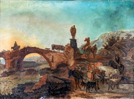 Pittore degli inizi del XIX secolo


River landscape with bridge and animals