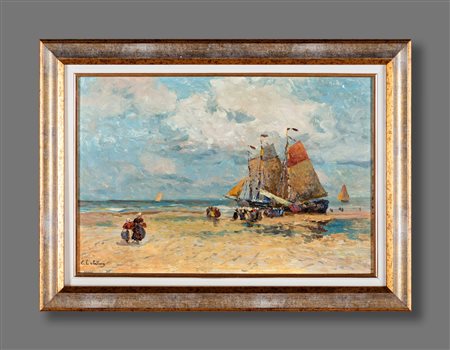 Albert-Charles Lebourg
(Montfort-sur-Risle 1849-Rouen 1928)

Sailing ships on the Breton coast