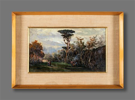 Pittore del  XIX secolo


Forest landscape with figures