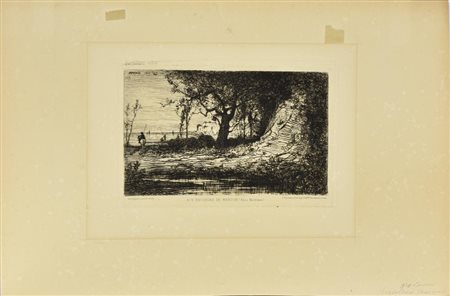 Adolphe Appian AUX ENVIRONS DE MENTON (ALPES MARITIMES). 1879 Acquaforte. mm...