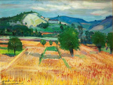 VALINOTTI DOMENICO Torino 1899 - 1962 "Il grano nella valle" 1953 65x50 olio...