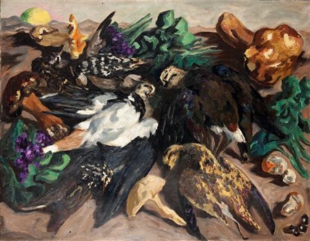 LEVI CARLO Torino 1902 - 1975 Roma "Uccelli d'autunno" 1946 72x92 olio su...