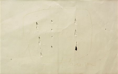 FONTANA LUCIO Rosario 1899 - 1968 Varese "Concetto spaziale" 24x34 disegno a...