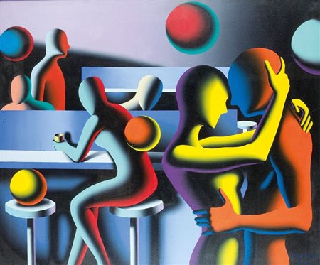 KOSTABI MARK USA 1960 "Any closer and I'd be behind you" 2005 110x130 olio su...