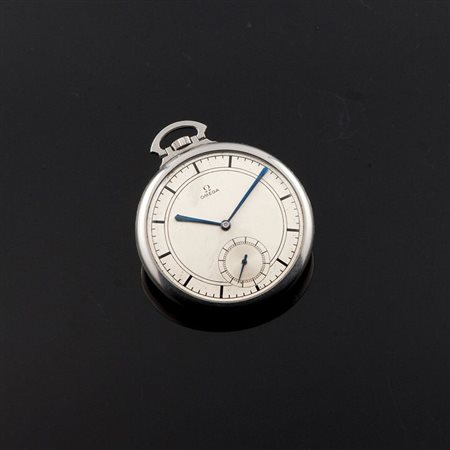 OMEGA Orologio da tasca, metà XX secolo Diam 48 Cassa Demi plat in due parti;...