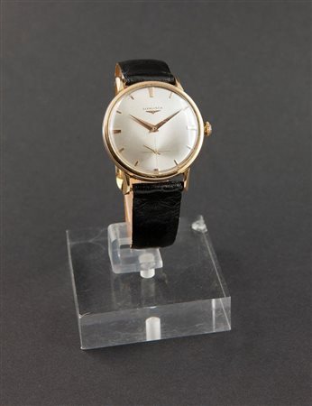 LONGINES Solo tempo, anni '50 Diam 35 Cassa in oro rosa in due parti;...