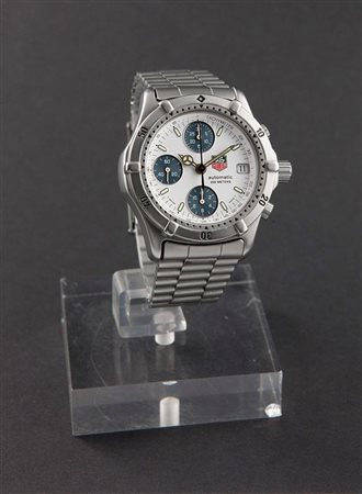 TAG HEUER Cronografo a tre contatori, modello 2000, anni '90 Diam 39 Cassa in...