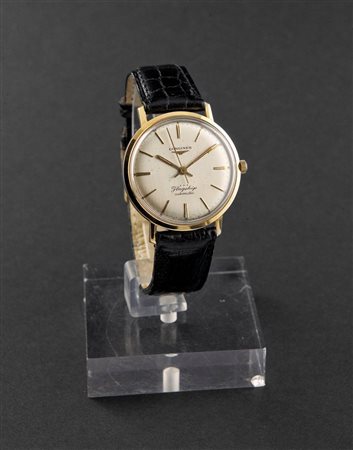 LONGINES Solo tempo, modello Flagship, anni '60 Diam 34 Cassa in oro giallo,...