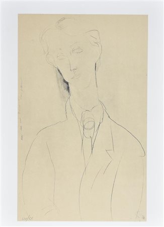 Amedeo Modigliani RITRATTO DI BERNOUARD, 1917/18 litografia su carta, cm...