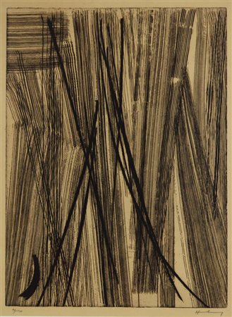 Hans Hartung KOMPOSITION 22 acquaforte, cm 51,7x37,6, su foglio cm 66x50,5;...