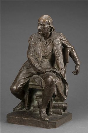 Donato Barcaglia "L'illuminista" 
scultura in bronzo (h cm 37) 
Firmata sul retr
