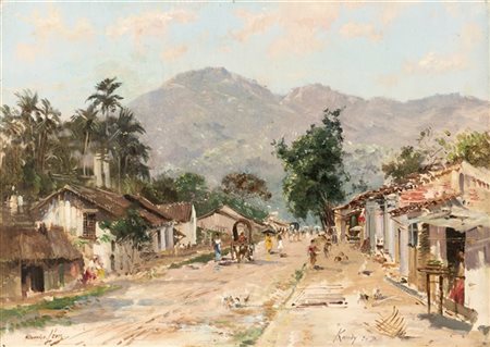 Maurice Lévis "Entrèe de Kandy" 20 Décembre
olio su carta applicata a tela (cm 3